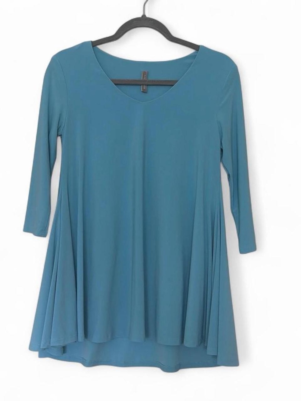 Last Tango Teal Swing Tunic V-Neck, 3/4 Sleeves, Small